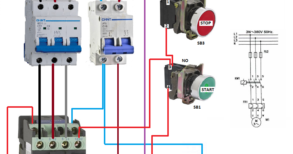 Esquemas eléctricos: arranque directo motor trifasico asincrono