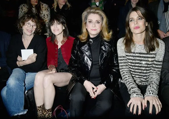 Charlotte Casiraghi visited Saint Laurent fashion show held within the scope of Paris Fashion Week Womenswear Fall/Winter 2018/2019