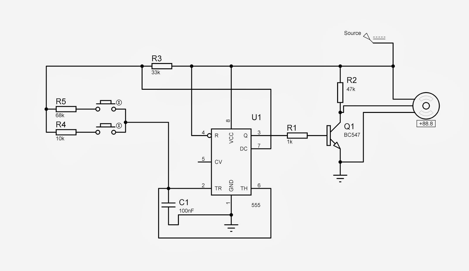 555 Servo Driver Circuit Diagram