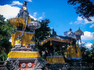 Balinese Hindu Shrines In The Small Temple Of The Garden Park At Tangguwisia Village North Bali Indonesia