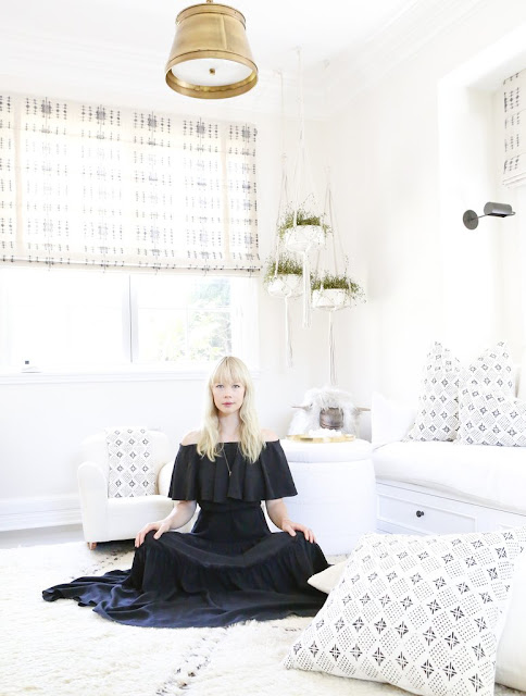 Erin Fetherston's gorgeous all white California farmhouse with inspiring decor on Hello Lovely Studio 