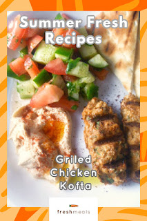 Grilled Chicken Kofta:  ender flavor-packed grilled chicken kofta, filled with fresh herb & spices, will be on the table in under 45 min.  The perfect summer Mediterranean dish! - Slice of Southern