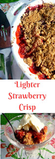 Let's make a Strawberry Crisp that bursting with juicy strawberries topped with a light crunchy topping.  It all but screams summer! - Slice of Southern