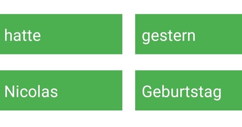 Deutsch lernen mit Mónica 2.0 Bilde einen Satz mit diesen Wörtern.