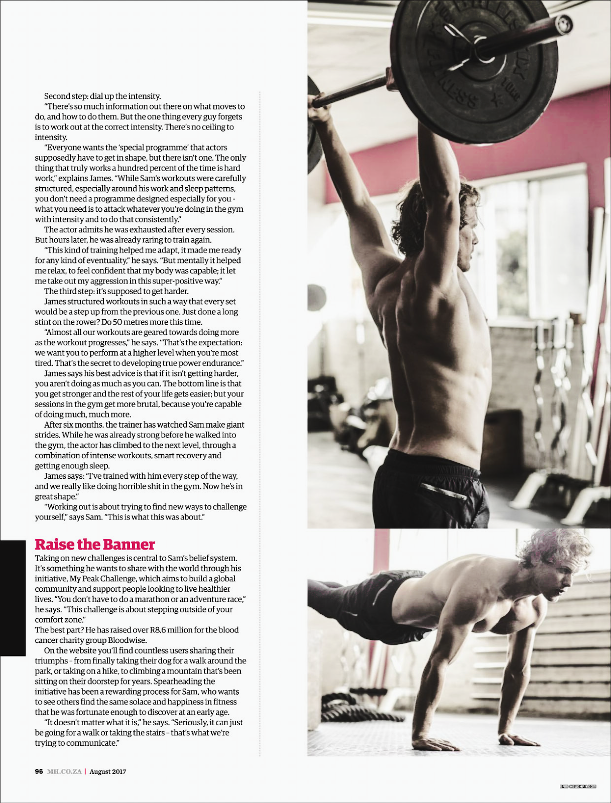 Sam Heughan for Men's Health South Africa [Magazine Scans] August