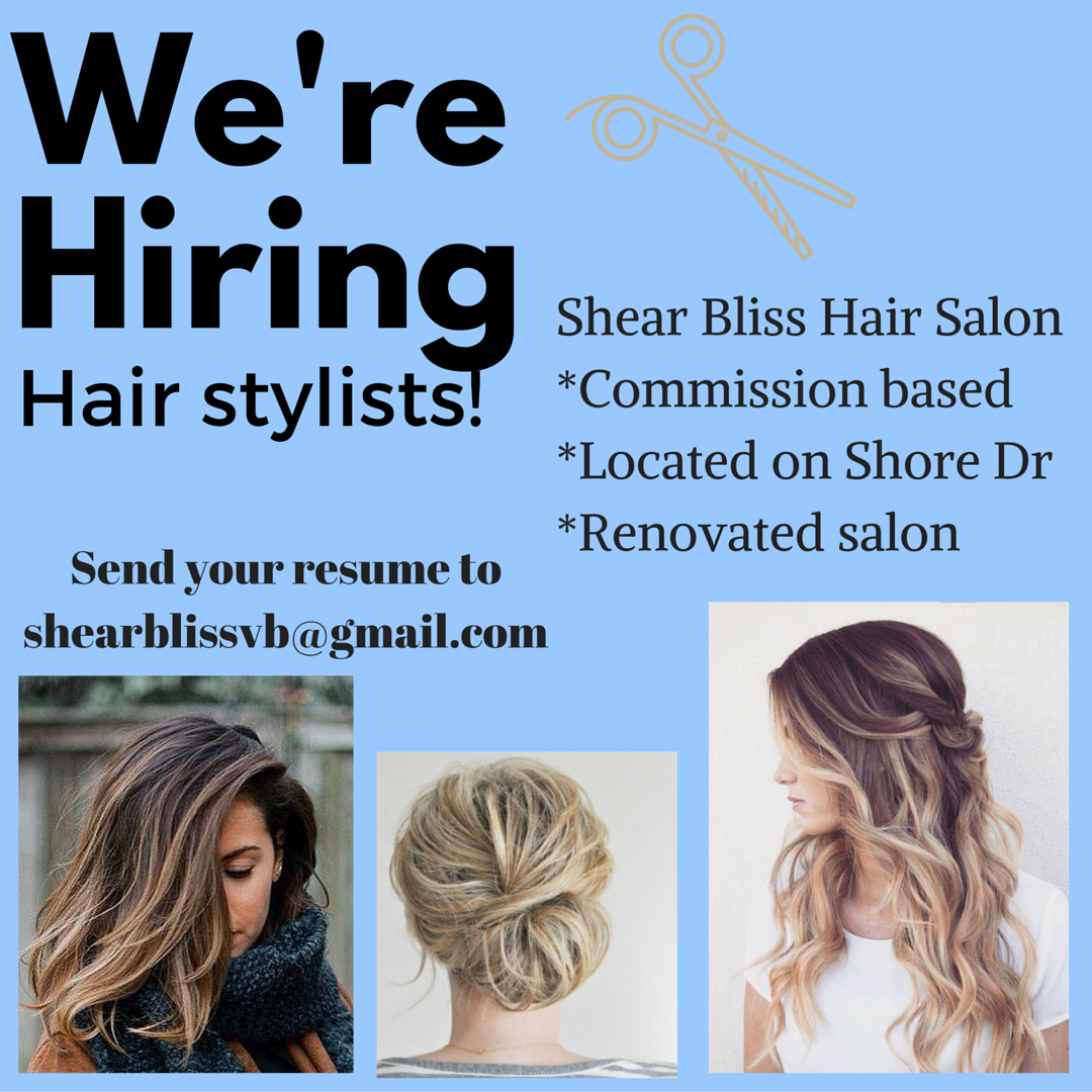 Shear Bliss Hair Salon Now Hiring Hair Stylist