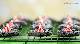 Peppermint Kiss Chocolate Crinkle Cookies | by Flavor Mosaic