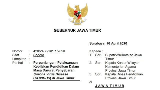 Perpanjangan Masa Bekerja Dari Rumah Dan Belajar Dari Rumah (darurat covid-19)