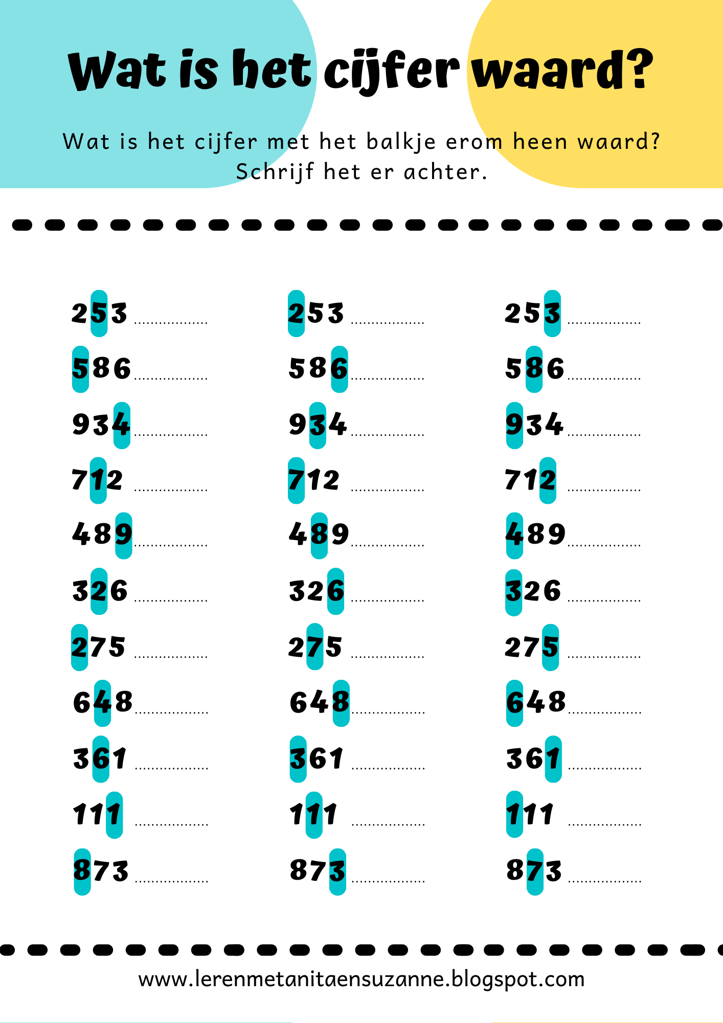 Werkblad; wat is het cijfer waard?