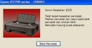 Error B200 printer ip2770