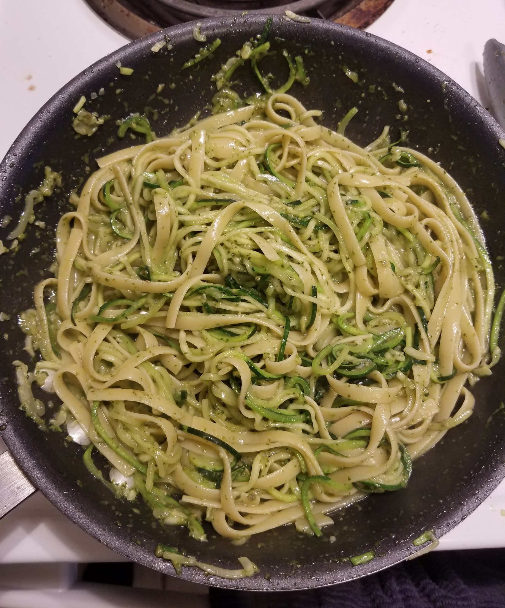 Tilapia, Pesto Zucchini Noodles, and Roasted Carrots and Parsnips