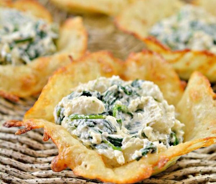 Keto Spinach Artichoke Dip Cheese Cups