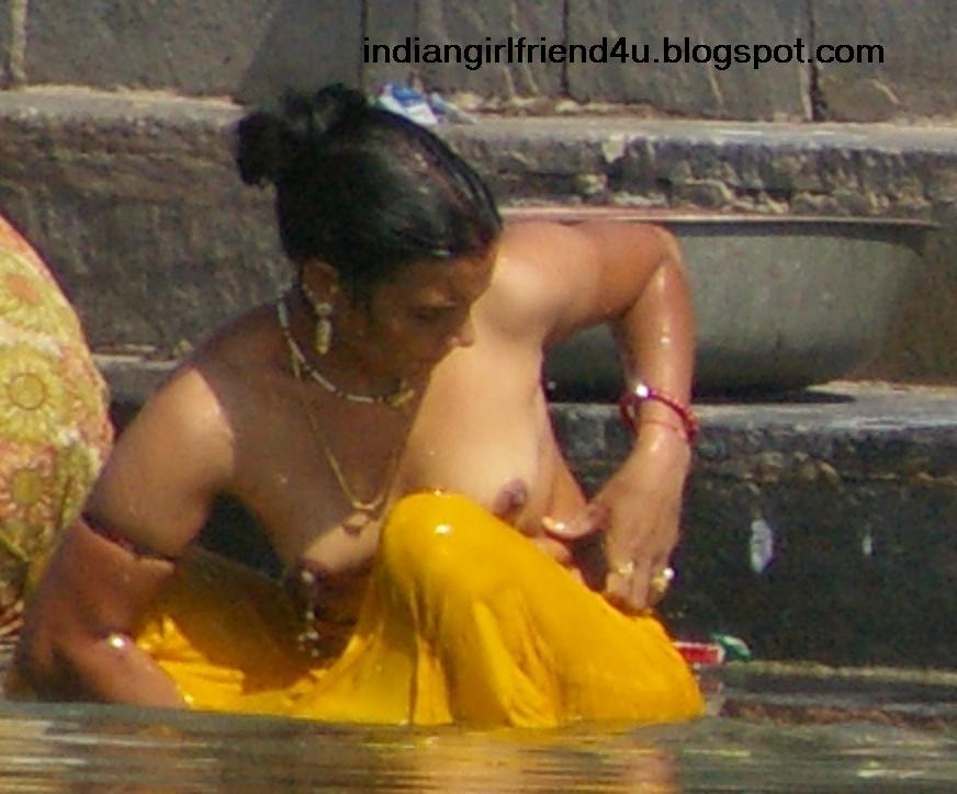 Indian Village Women In Bathing
