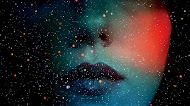 Starry women face mobile wallpaper