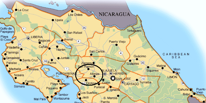 San Ramon Costa Rica Map