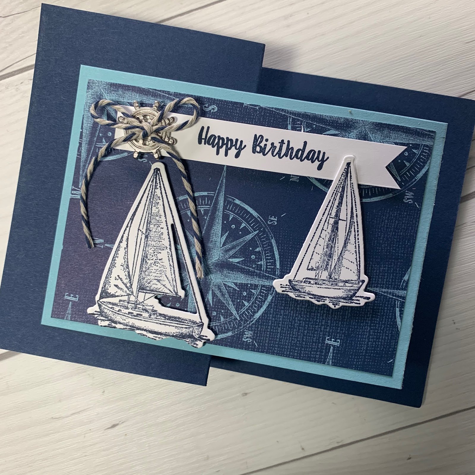 Stamped Sophisticates Zfold card using Sailing Home Stamp Set from