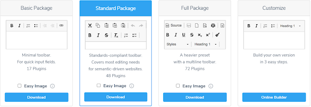 Các gói tuỳ chọn của trình soạn thảo CKEditor