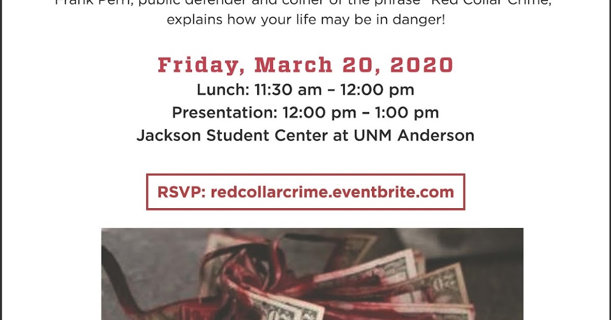 MAFIA UNM Blog Learn about Red Collar Crime it could save your life!