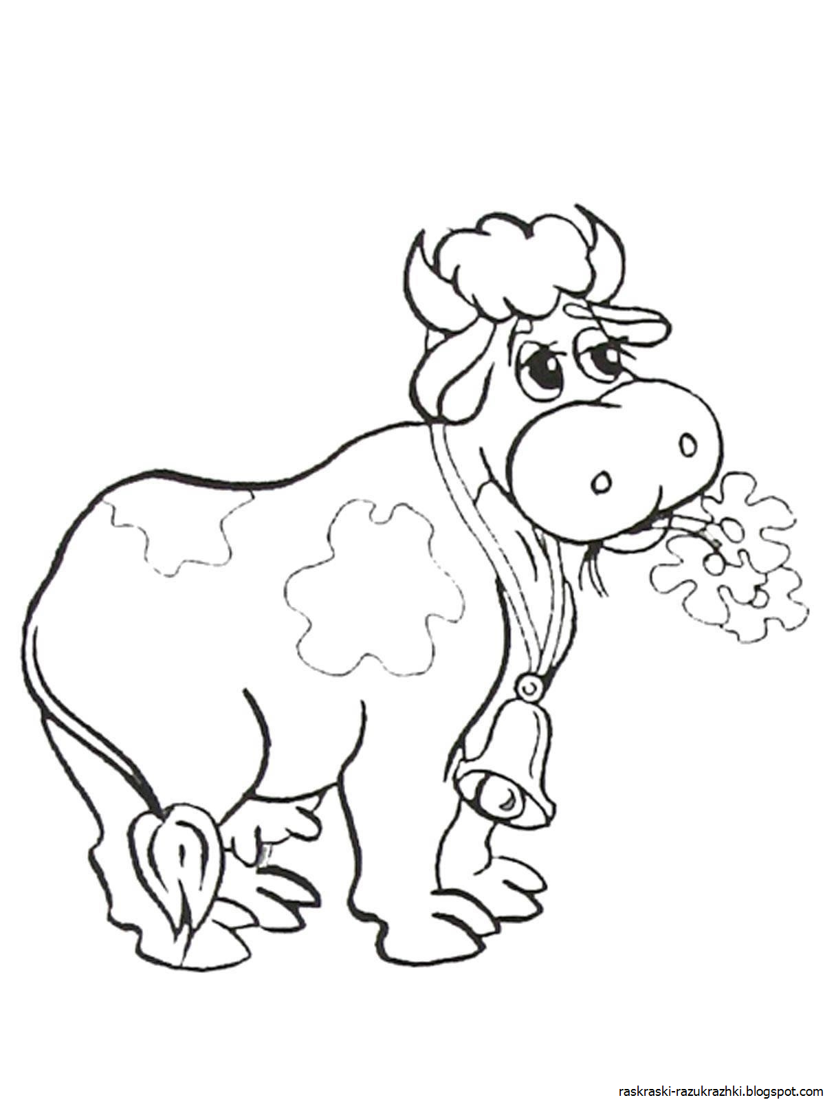 Раскрашивать коров. Раскраска корова. Раскраски животные для детей. Домашние животные раскраска для детей. Корова раскраска для детей.