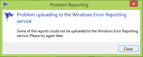 Windowsエラー報告サービスへのアップロードに問題があります