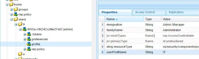 Screenshot to get the property name from crx/de. e.g designation, familyName