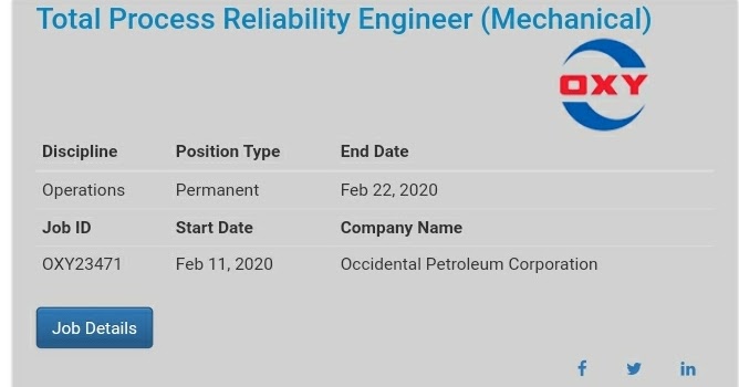 وظائف شاغرة للعمانيين في شركة Oxy للعاطلين والباحثين عن الوظائف