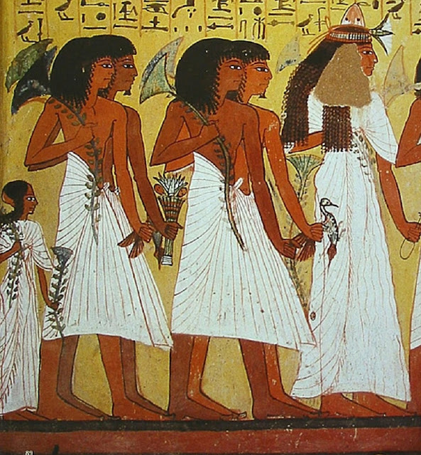 Родственники художника Сеннеджема. Роспись из его гробницы в Дейр эль-Мединэ. 13 в. до н.э.