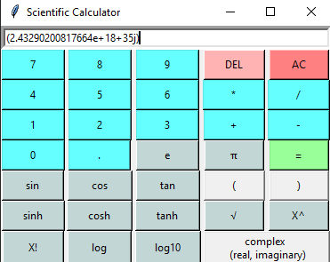 Python GUI tkinter Scientific Calculator