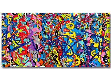 multi coloured wall art, large abstract wall art, modern graffiti art, street art, wall art, buy art online, multi coloured abstract art, Sam Freek, original art, online gallery,