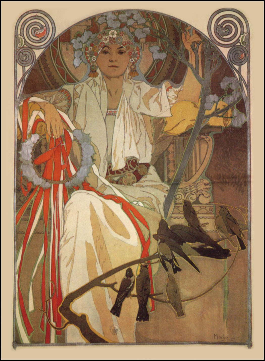 BEAUTIFUL PAINTINGS Alfons MUCHA Poster for The Spring Festival of