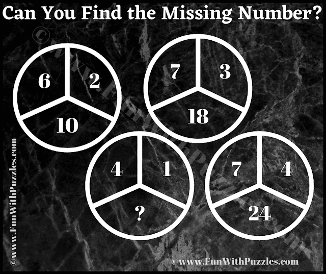 Can you find the missing number? If 6+2=10, 7+3=18, 7+4=24 Then 4+1=?