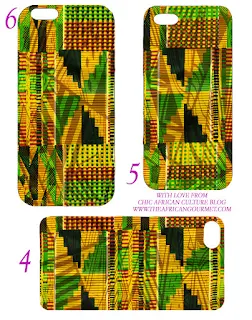 Templates for iPhone 4, 5 and 6 DIY African Kente cloth print