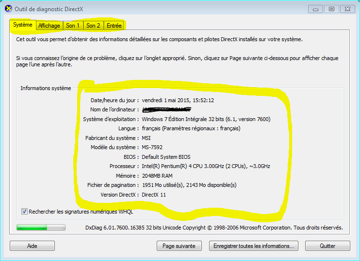 كيف تعرف مواصفات وامكانيات الكمبيوتر من Run