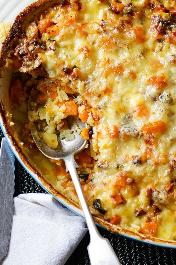 Creamy Vegetable and Rice Bake healthy dinner recipe