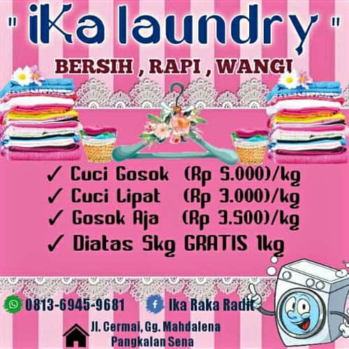 contoh desain spanduk laundry