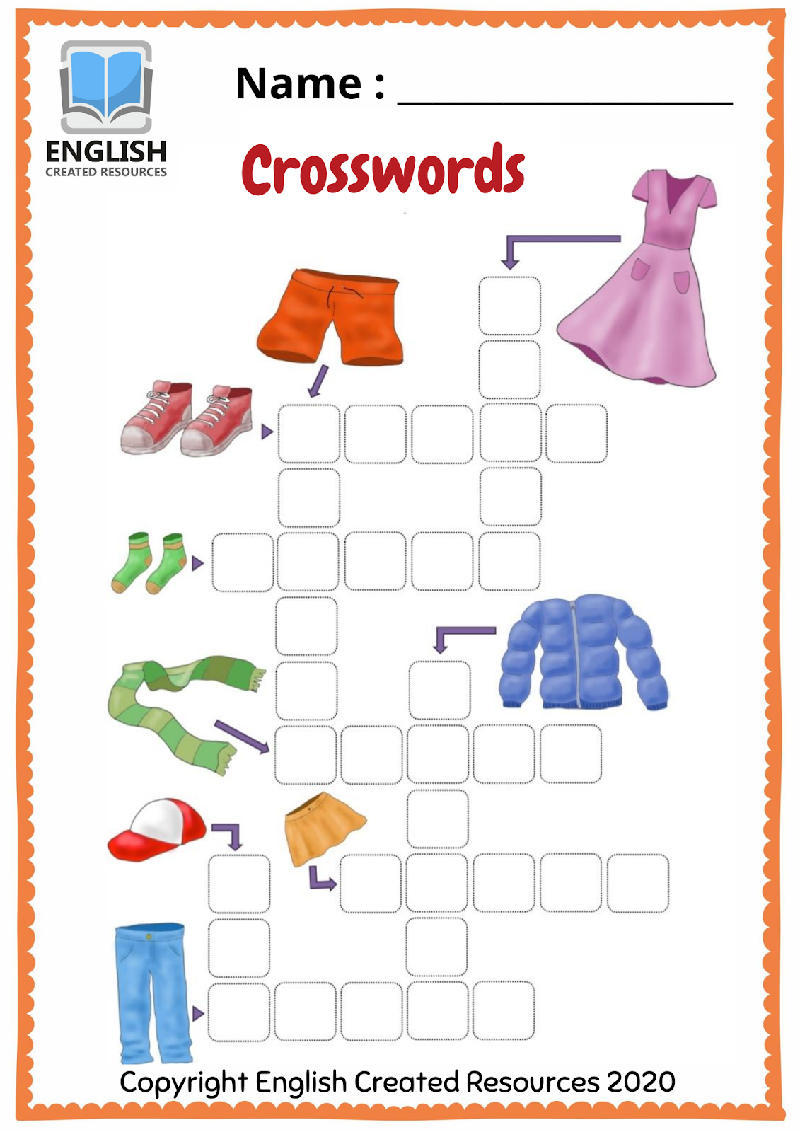Clothes Worksheets - English Created Resources