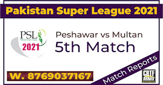 Peshawar vs Multan 5th PSL T20 Today Match Prediction 100% Sure Winner