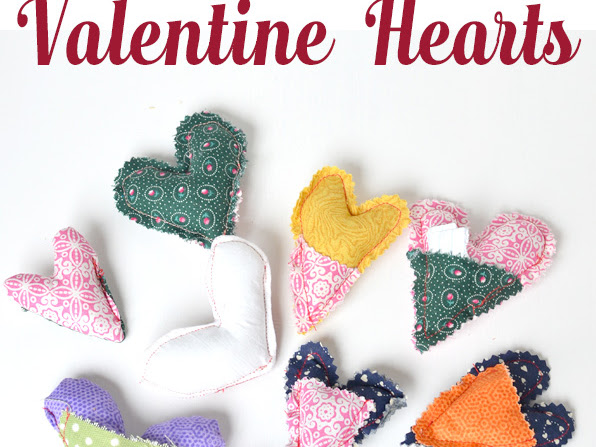 How to Sew Scrap Fabric Valentine Hearts
