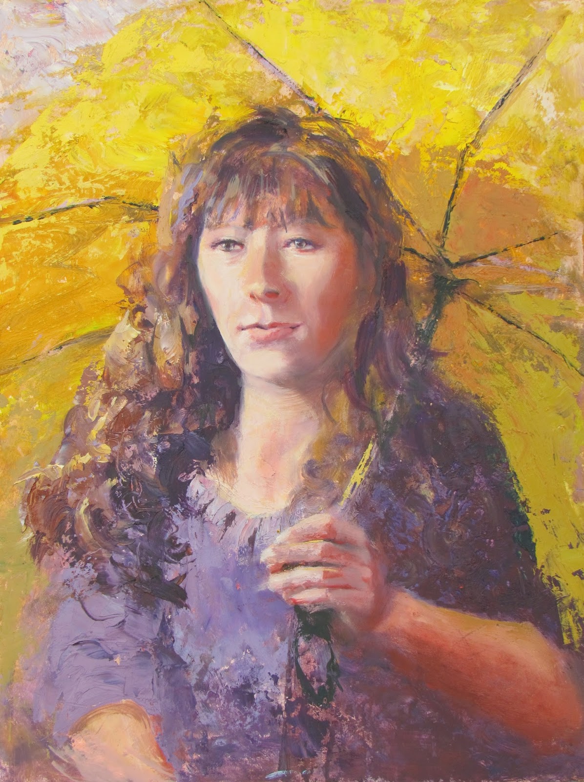 Maureen Vezina Oil Painter Under The Yellow Umbrella