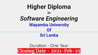 Higher Diploma in Software Engineering in Wayamba University of Srilanka Higher Diploma in Software Engineering in Wayamba University of Srilanka