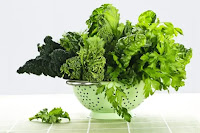 Winter greens An assortment of leafy greens in a silver colander