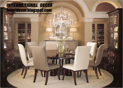 modern round dining table with 2 chairs colors, Spanish dining room furniture 