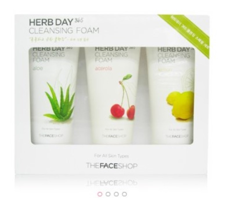 Set sữa rửa mặt The Face Shop Herb Day 365 Cleansing Foam