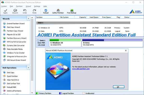 Download AOMEI Partition Assistant Standard Edition Full mới nhất miễn phí b