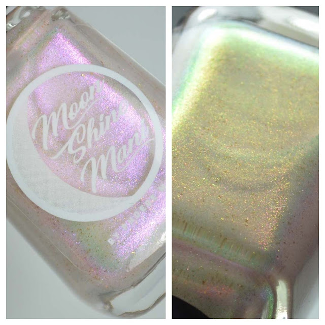 iridescent shimmer nail polish in a bottle