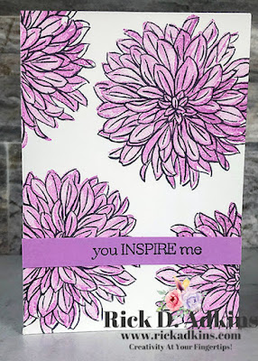 Find out how I created this simple stamping note card using the Delicate Dahlias Stamp Set Sale-a-bration 2021 by Rick Adkins