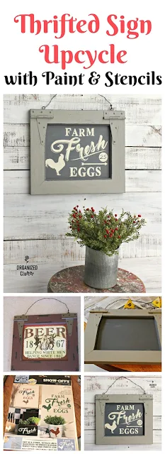 Thrift Shop Purchase Upcycled as Farmhouse Decor www.organizedclutter.net