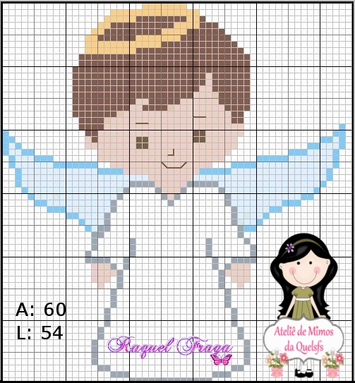 Ateliê de Mimos da Quelsfs: Graficos de ponto cruz Anjinhos para