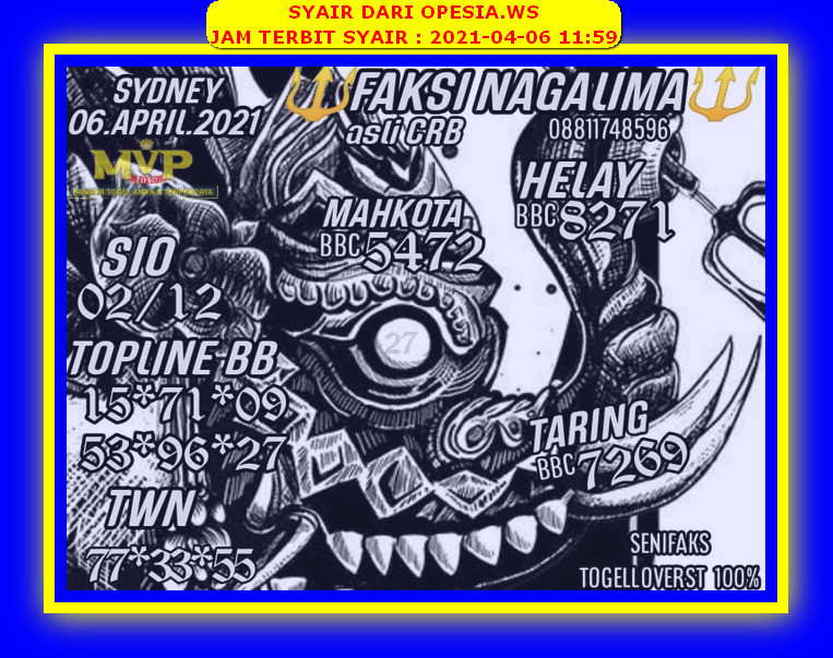 Syair Sdy Hari Ini Selasa 6 April 2021 Opesia Official