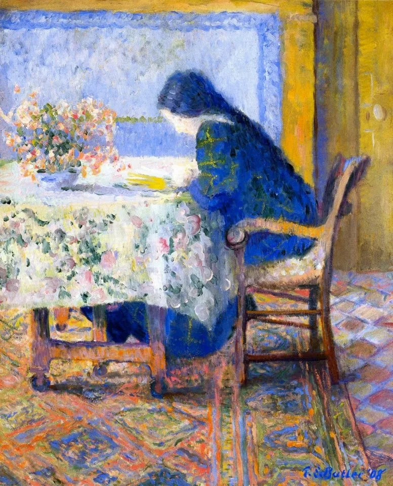 Theodore Earl Butler - Lili Butler Reading at the Butler House, Giverny